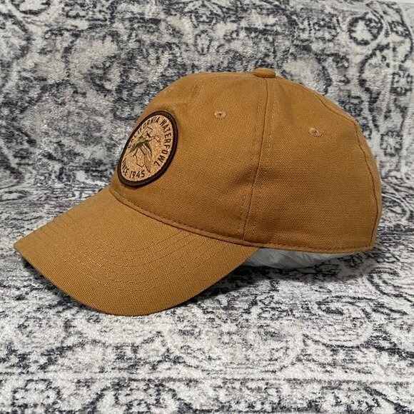 California Waterfowl Since 1945 Canvas Baseball Cap in Mustard Yellow - Picture 4 of 7